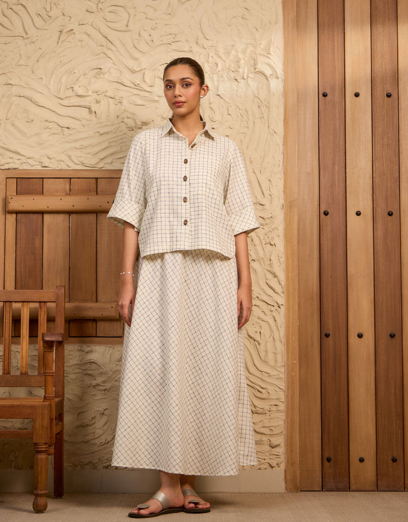 White Checkered Co-ord Set