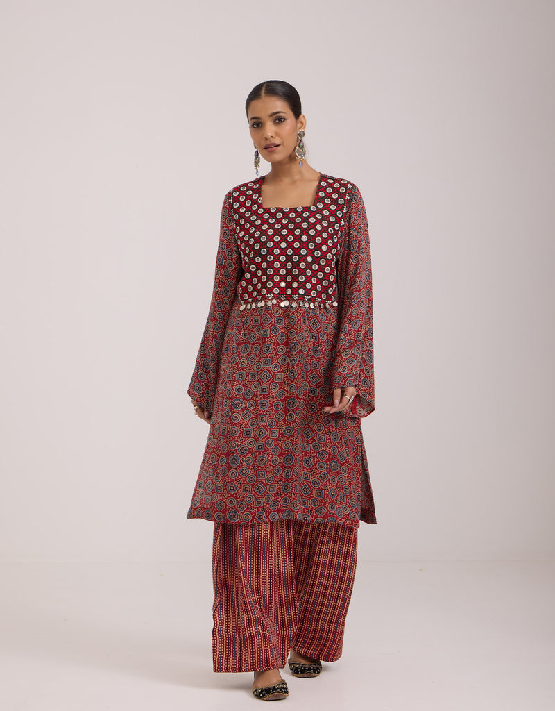 Ajrakh Kurta With Salwar