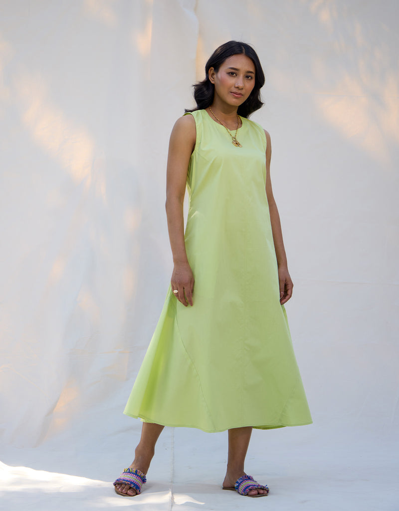 Kiwi Green Side Panel Dress