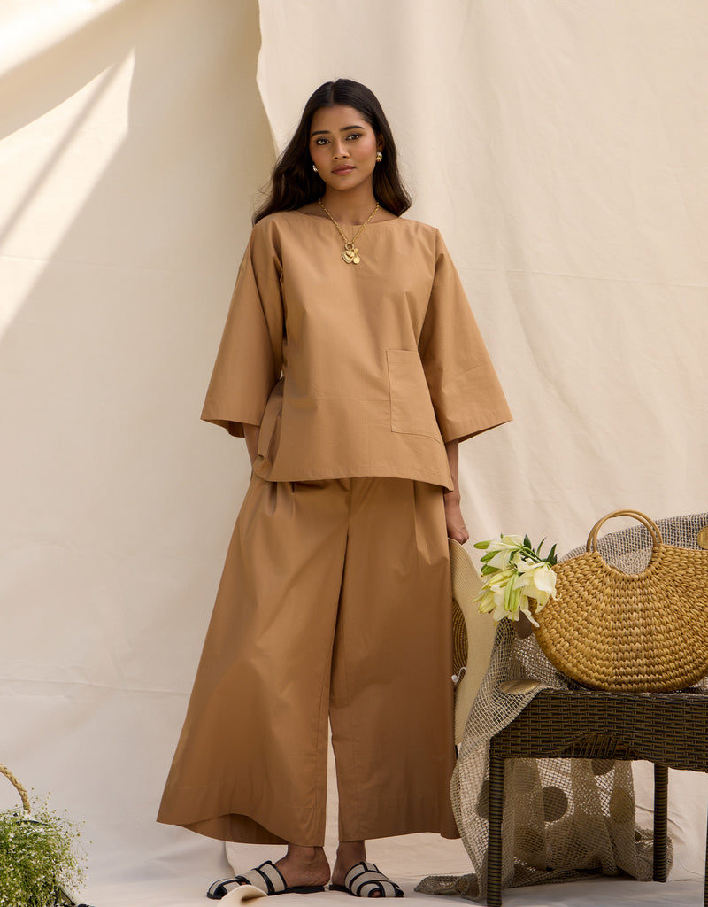 Camel Back Pleats Co-rd Set