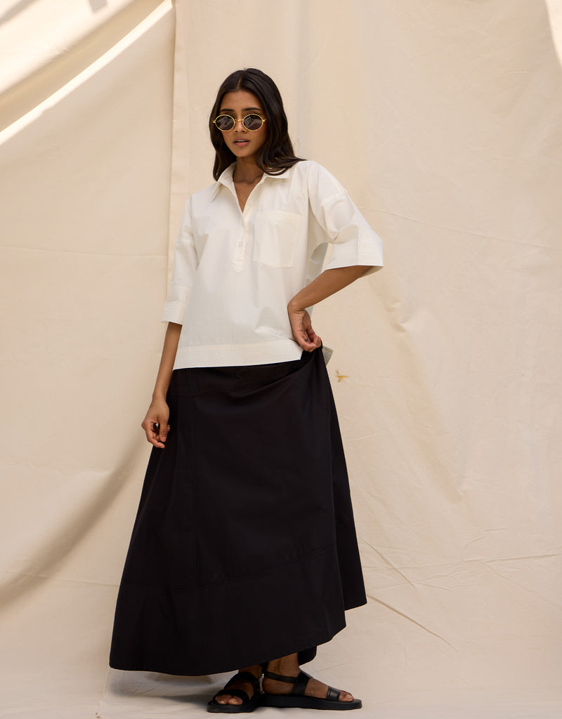 Black Panelled Skirt